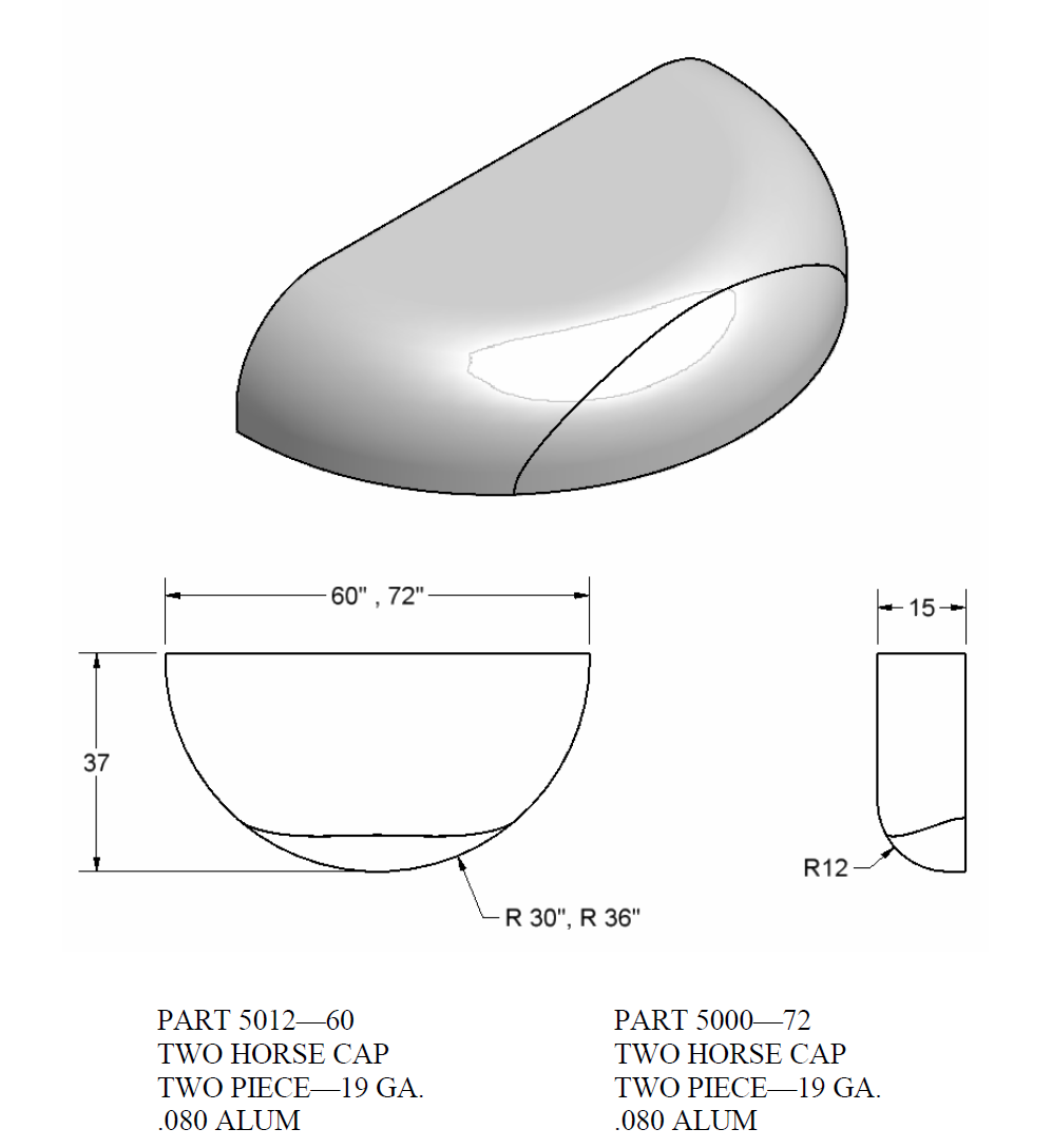 Two Piece Horse Trailer Cap