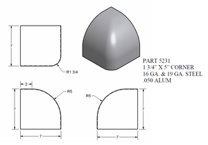 1 3/4" x 5" Corner