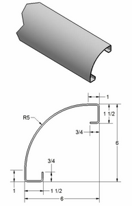 5" Radius Corner Post w/ Return Legs