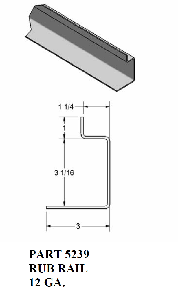 3" Rub Rail Kampco Steel Products