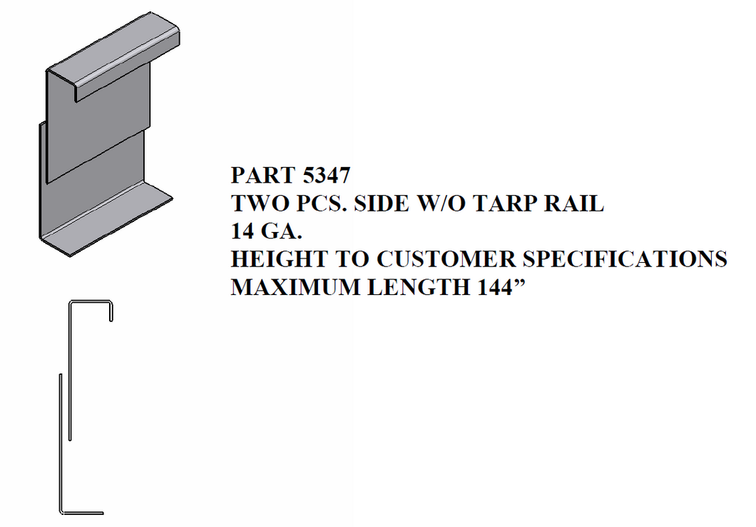 Two Piece Side W/O Tarp Rail