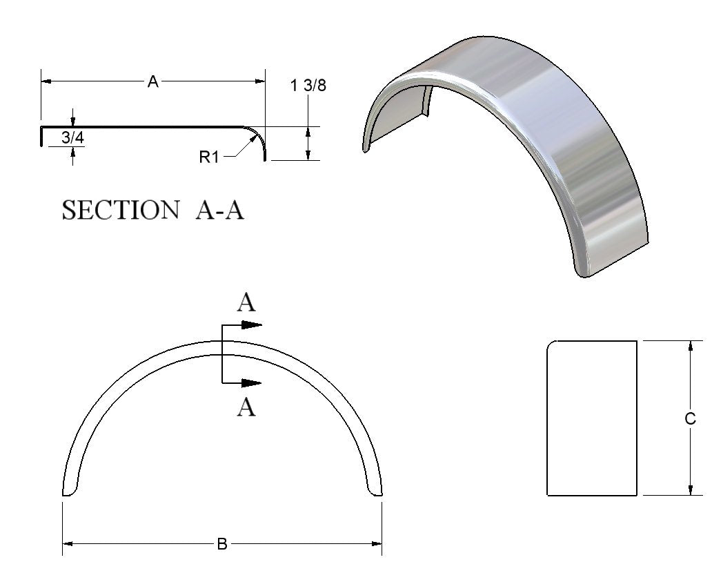 Single Radius Single Fender - 6400 Series