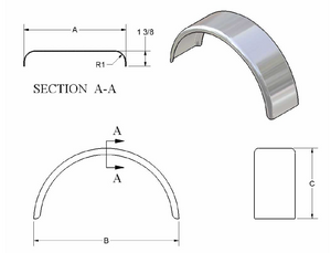 Double Radius Single Fender - 6600 Series
