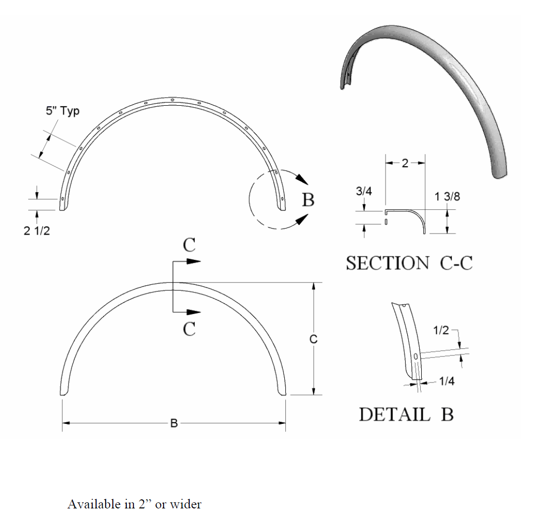 Single Radius Flare Fender